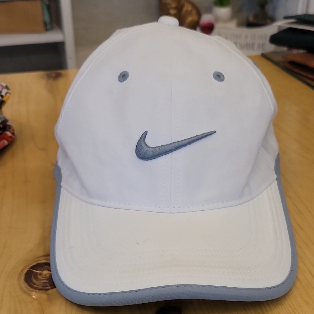 Nike White and Gray Sports Cap